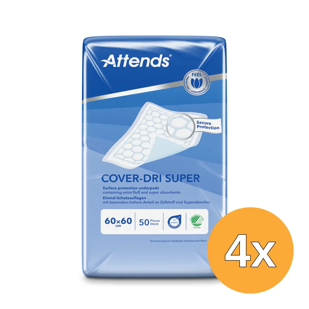 4x Attends Cover Dri Super 60 X 60 (50 stuks)