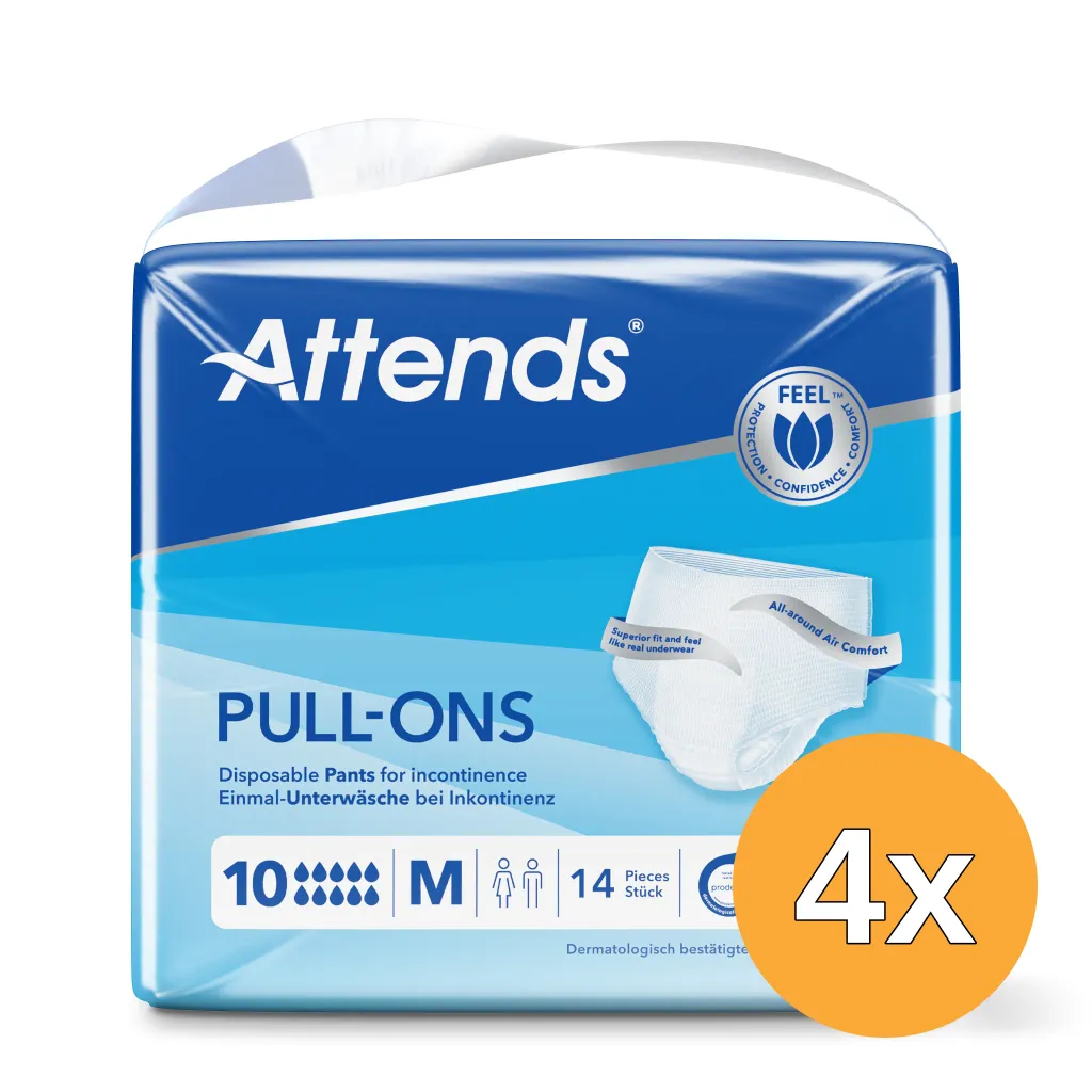 4x Attends Pull-Ons 10 Maat M (14 stuks)