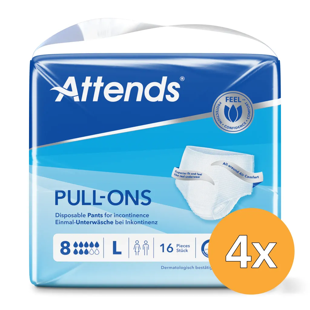 4x Attends Pull-Ons 8 Maat L (16 stuks)