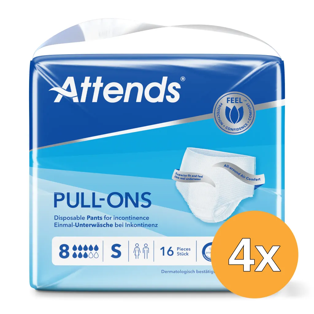 4x Attends Pull Ons 8 Small (16 stuks)