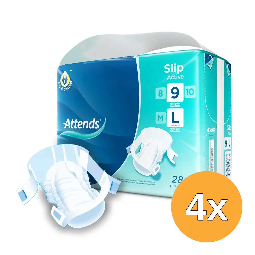 4x Attends Slip Active 9 Maat L (28 stuks)
