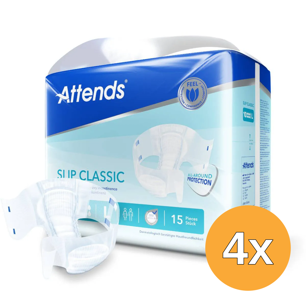 4x Attends Slip Classic 10 L (15 stuks)