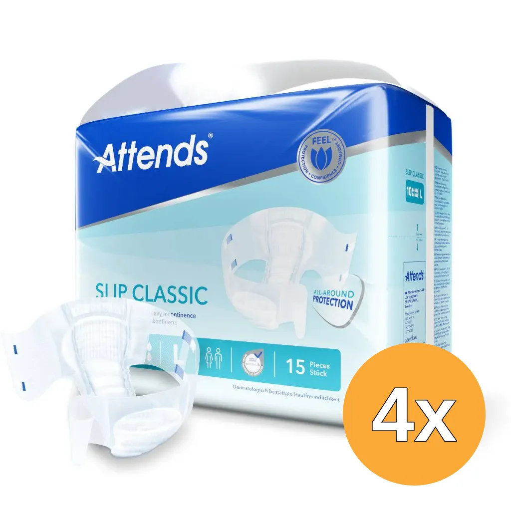 4x Attends Slip Classic 10 L (15 stuks)