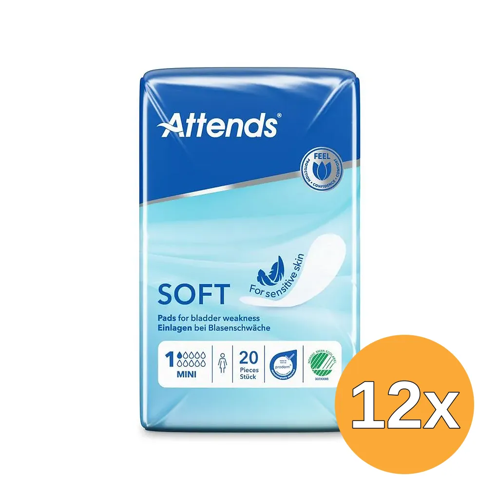 12x Attends Inlegger Soft Mini 1 (20 stuks)
