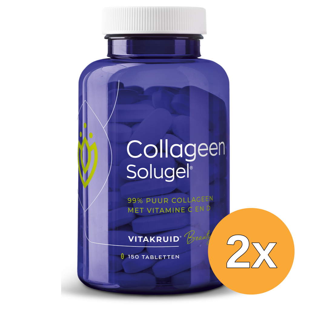 2x Vitakruid Collageen Solugel® tabletten met Vitamine C & D (150 tabletten)