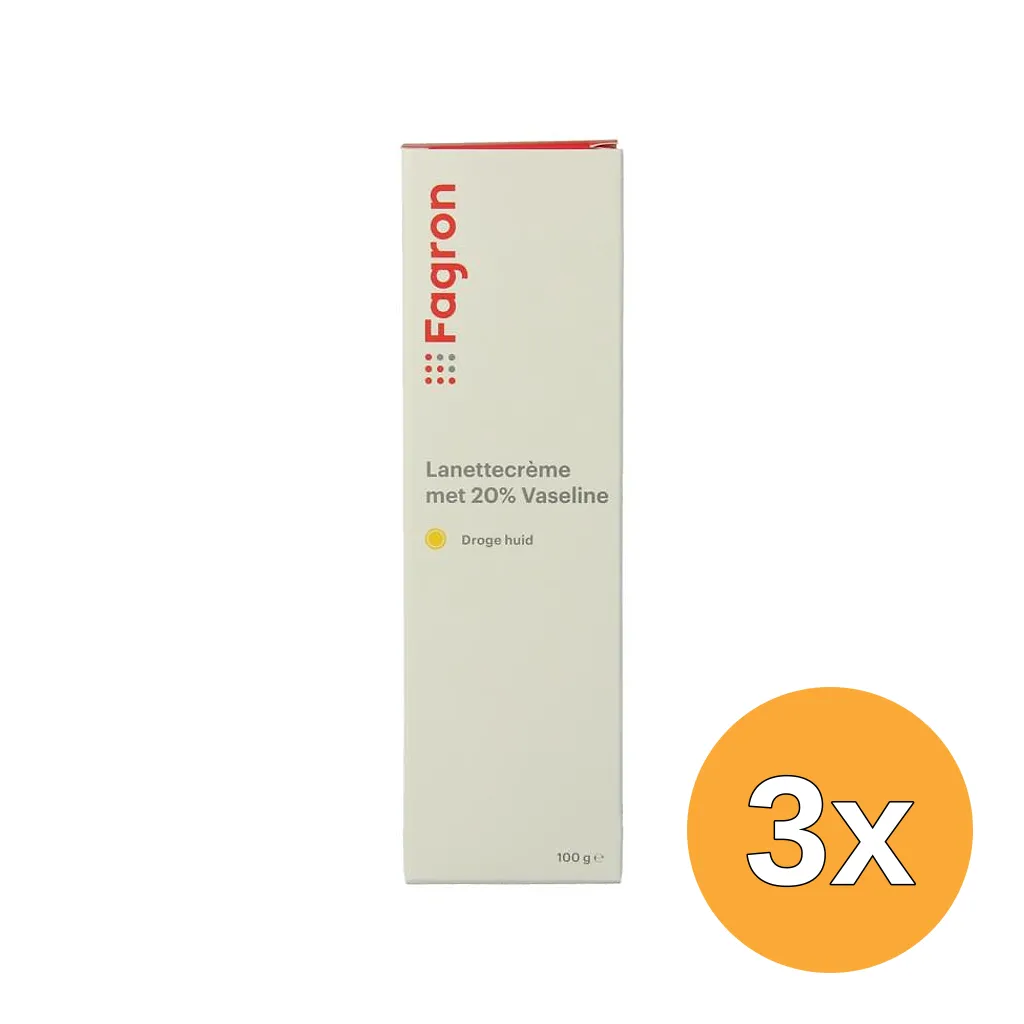 3x Fagron Lanettecreme met 20% vaseline (100 gr)