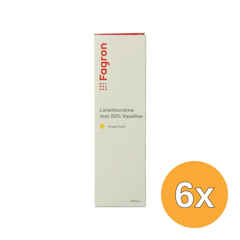 6x Fagron Lanettecreme met 20% vaseline (100 gr)