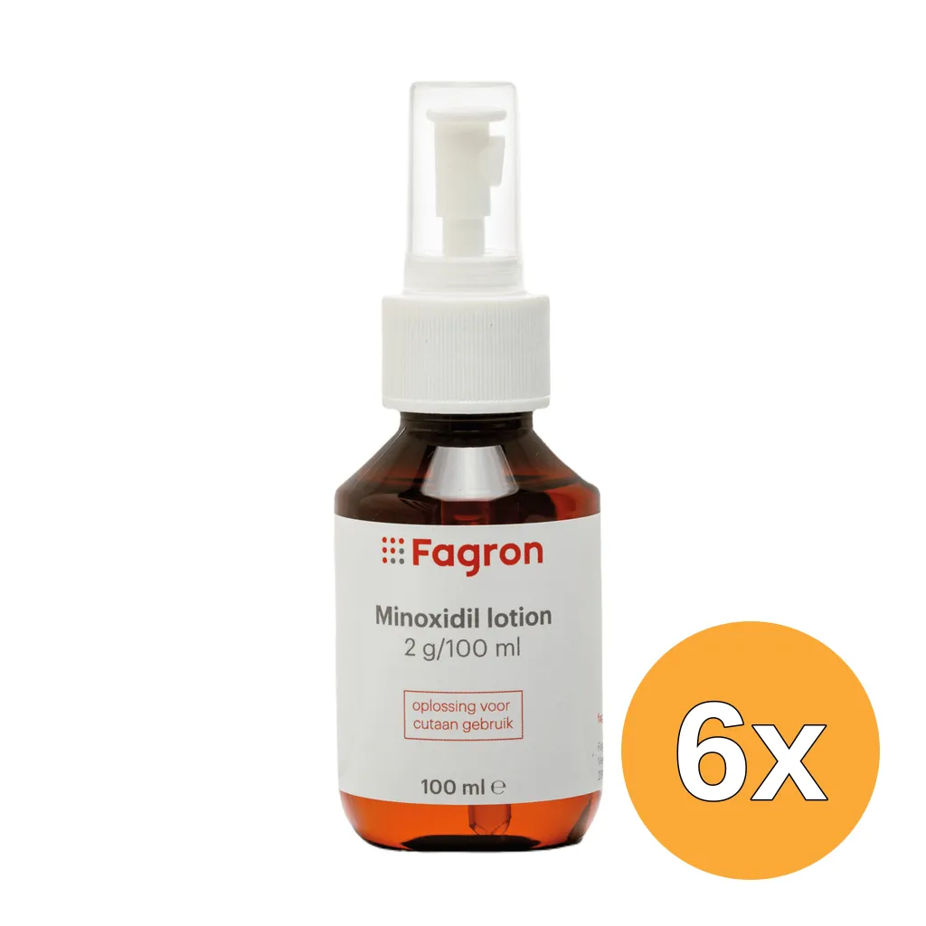6x Fagron Minoxidil lotion 2% (100 ml)