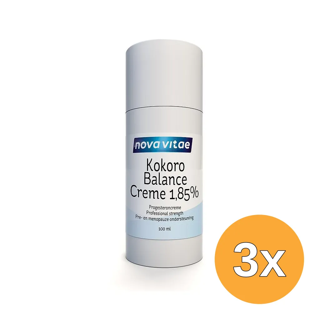 3x Nova Vitae Kokoro Progest Balans Cream 1.85% (100 ml)