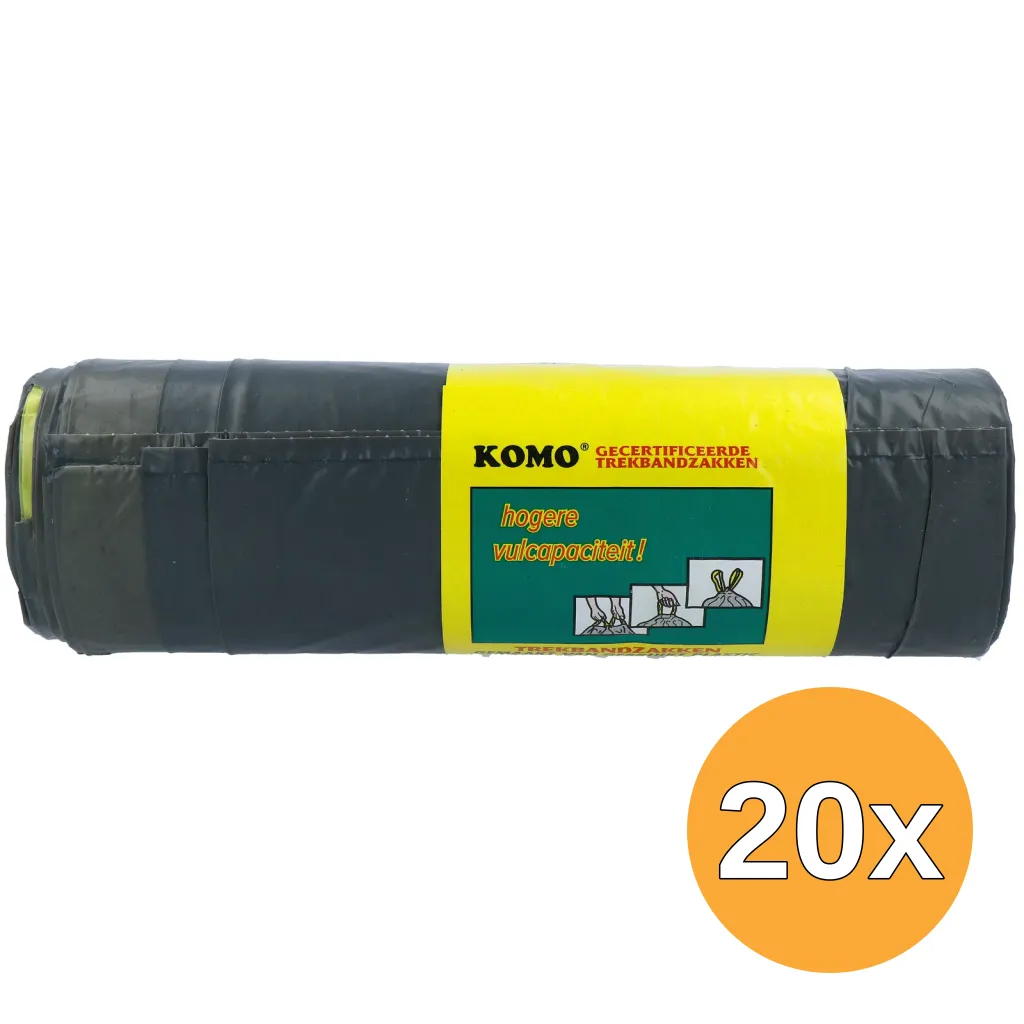 20x Komo Huisvuilzakken Trekband (15 stuks)
