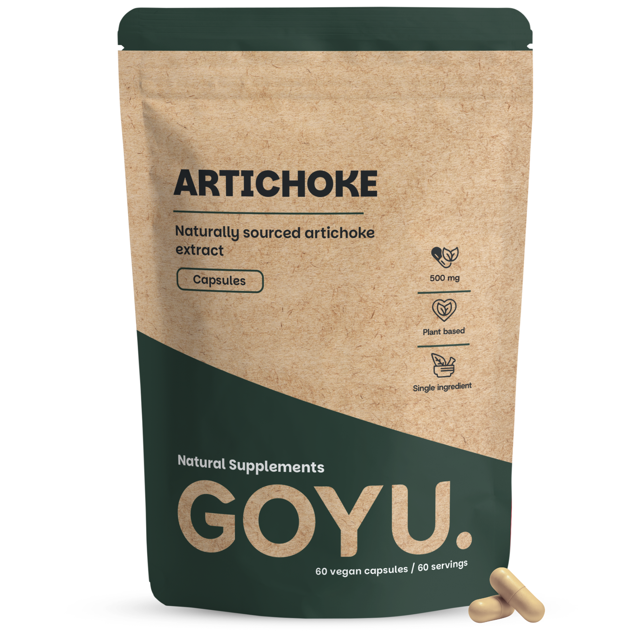 Goyu Artisjok Extract Capsules – 10:1, 2,5% Cynarine (60 capsules)