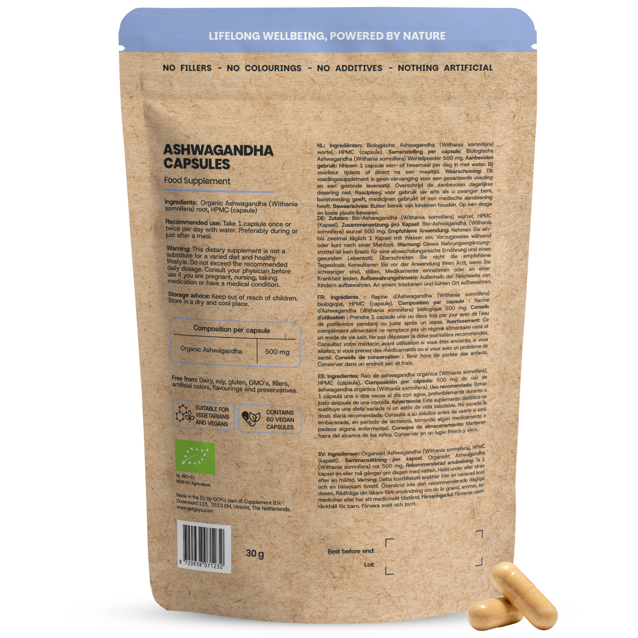 Goyu Ashwagandha Capsules Bio – 5% Withanoliden (60 capsules)