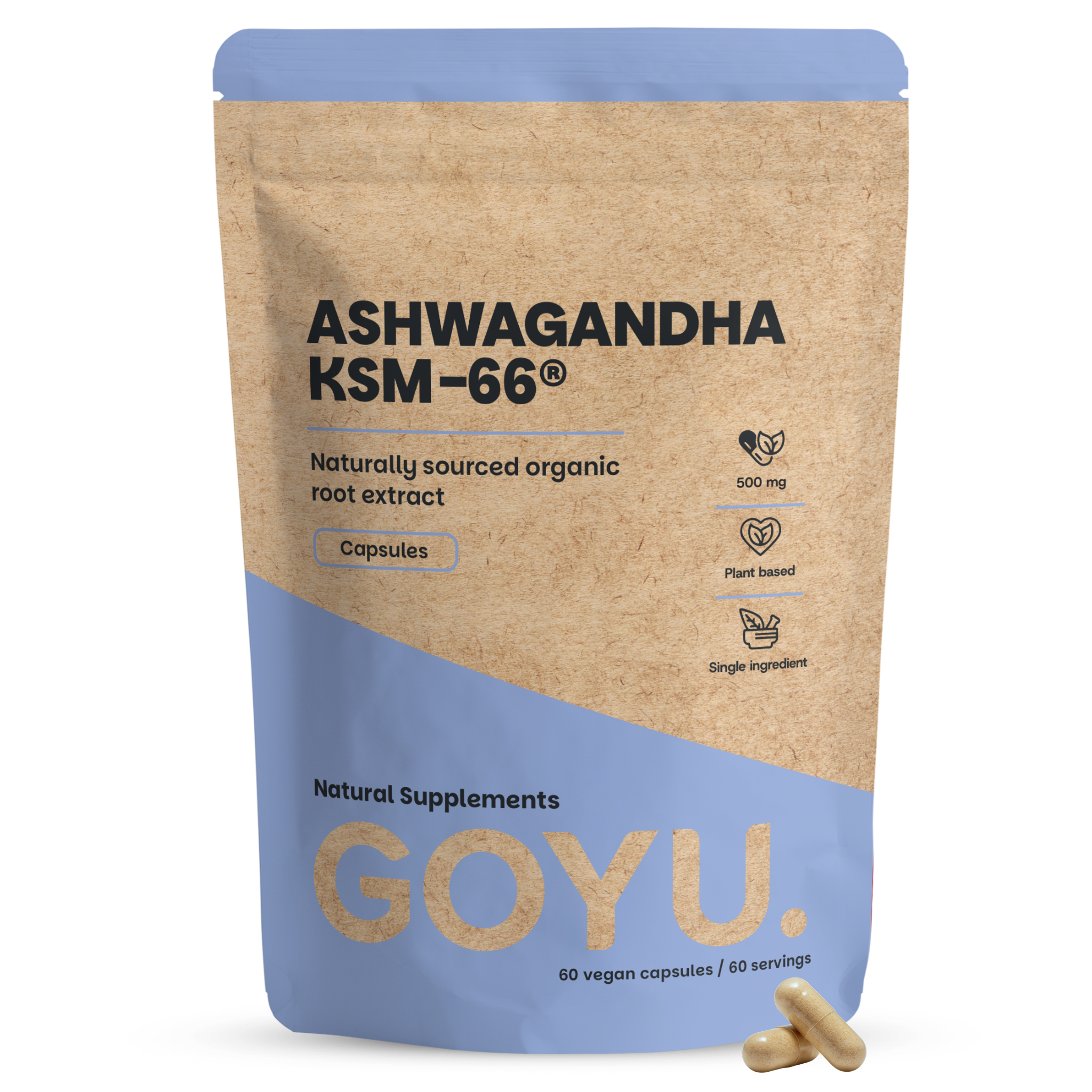 Goyu Ashwagandha Ksm-66 Capsules Biologisch (60 capsules)
