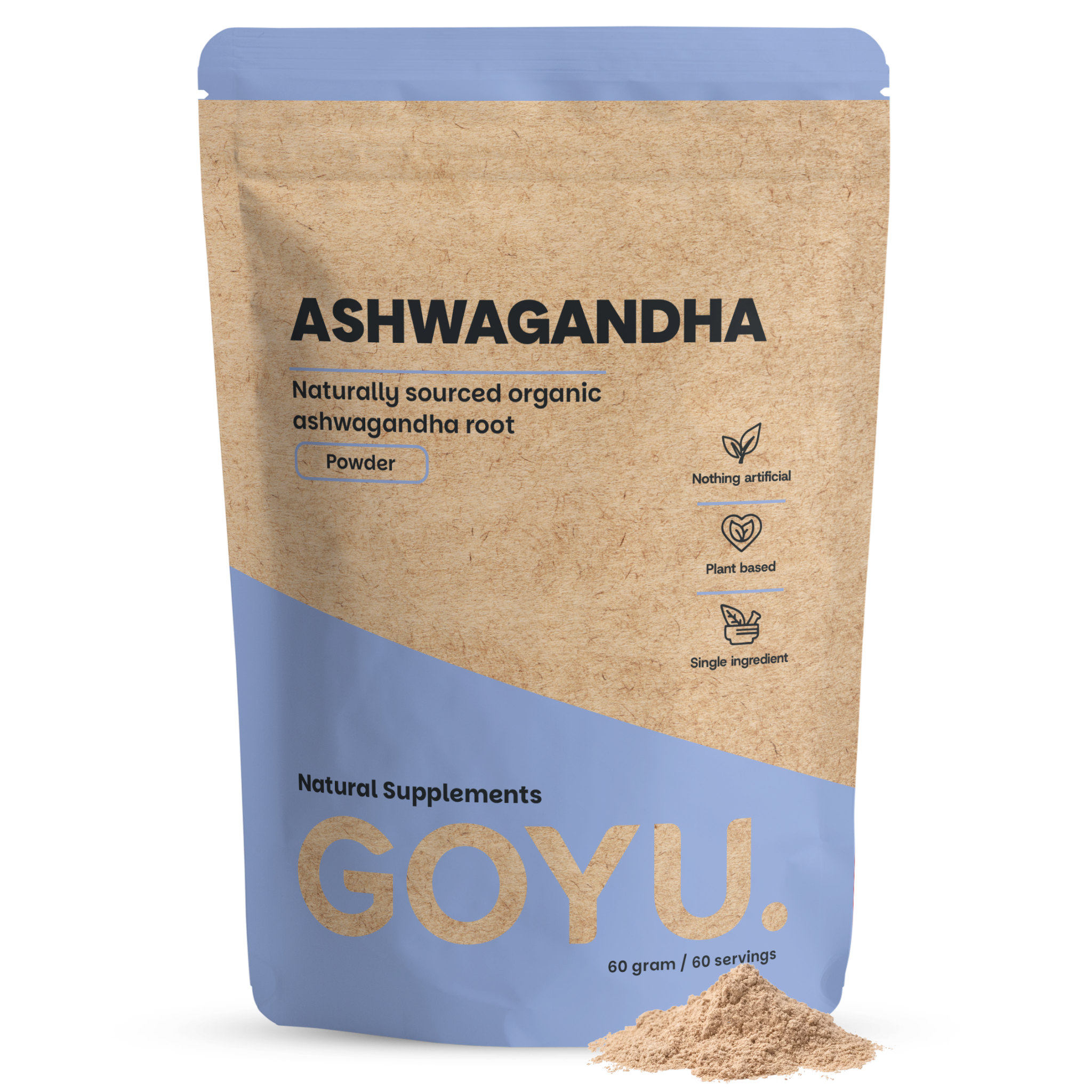 Goyu Ashwagandha Poeder Biologisch – 5% Withanoliden (60 gram)