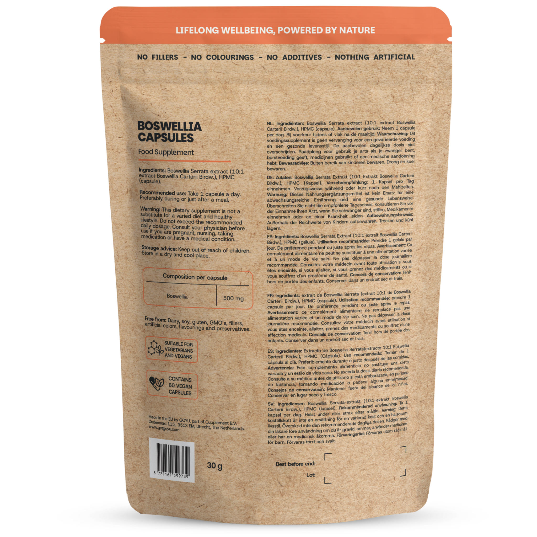Goyu Boswellia Extract Capsules – 10:1 Extract (60 capsules)