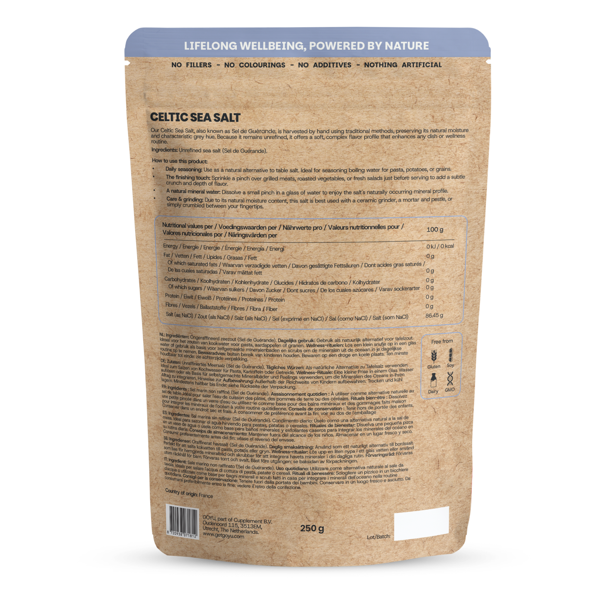 Goyu Keltisch Zeezout – Grof Celtic Sea Salt – Ongeraffineerd Uit Bretagne (250 gram)
