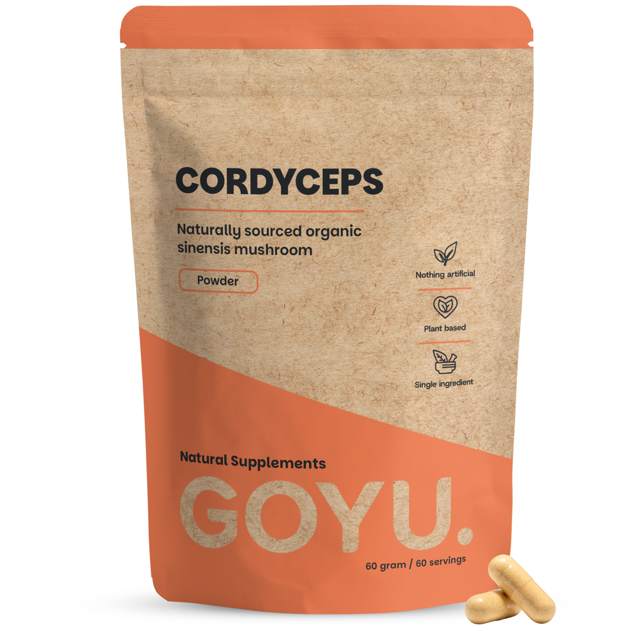Goyu Cordyceps Capsules Biologisch – 60 Capsules Paddenstoelensupplement (60 capsules)