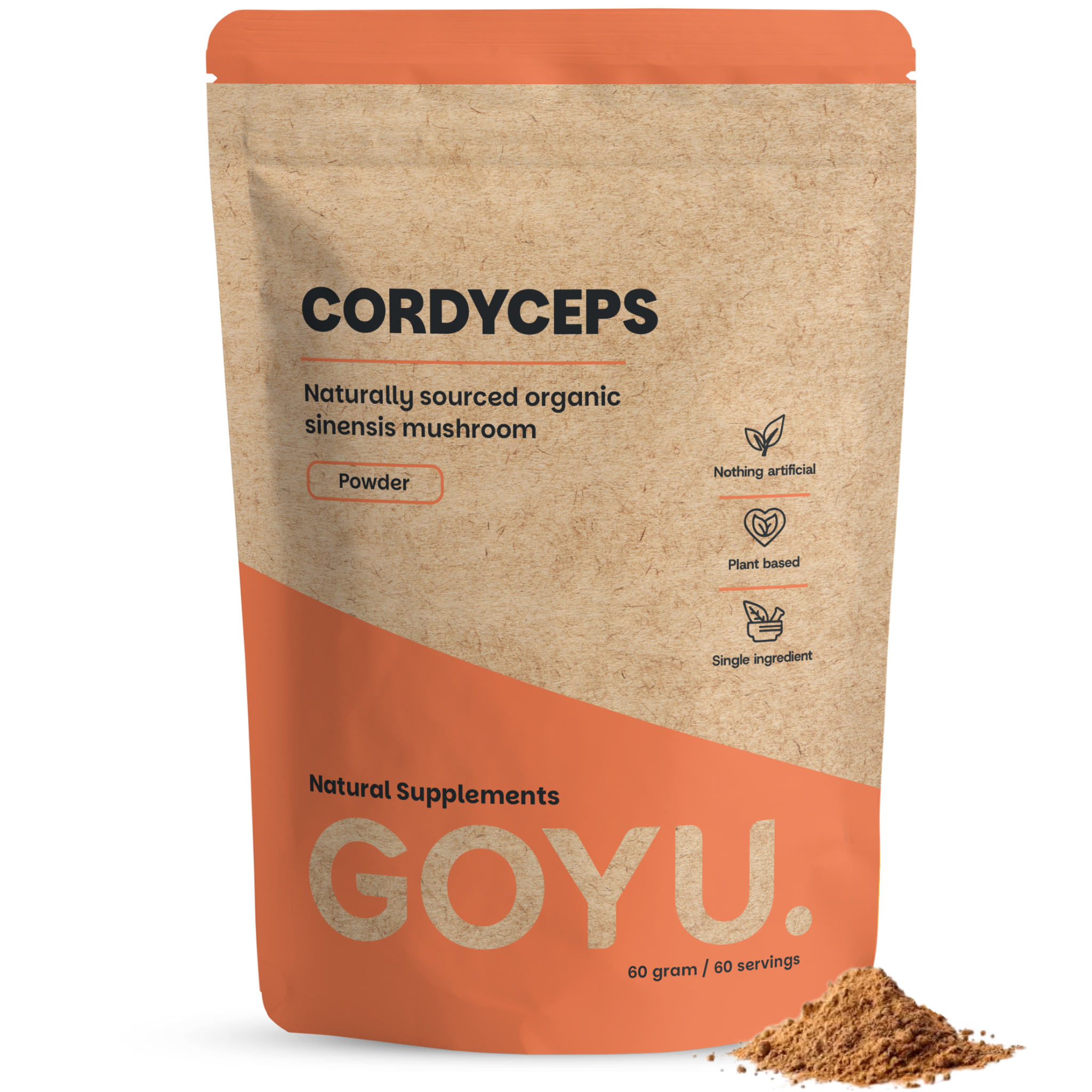 Goyu Cordyceps Poeder Biologisch – Puur Paddenstoelenpoeder (60 gram)