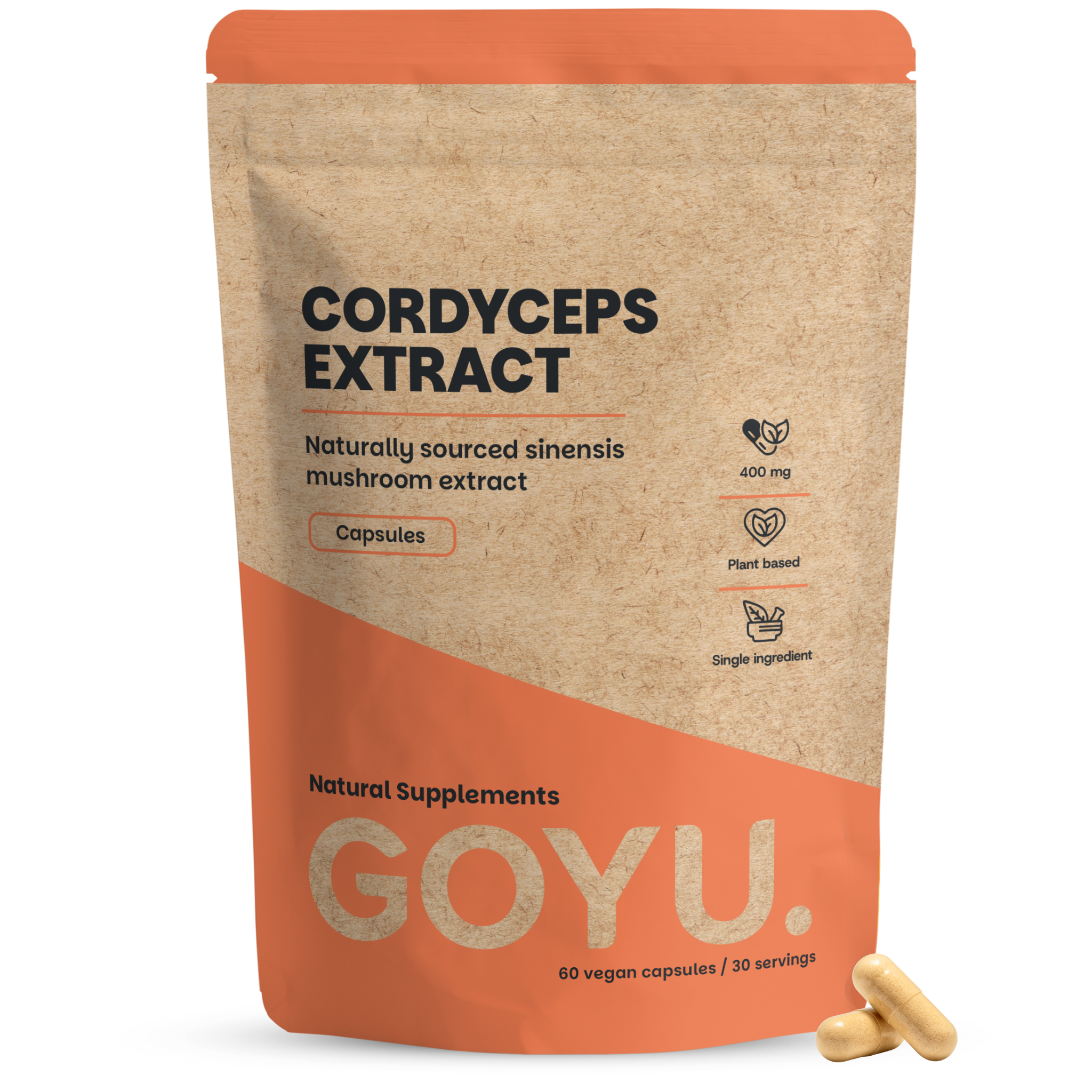 Goyu Cordyceps Extract Capsules – 60 Capsules – 30% Polysacchariden (60 capsules)