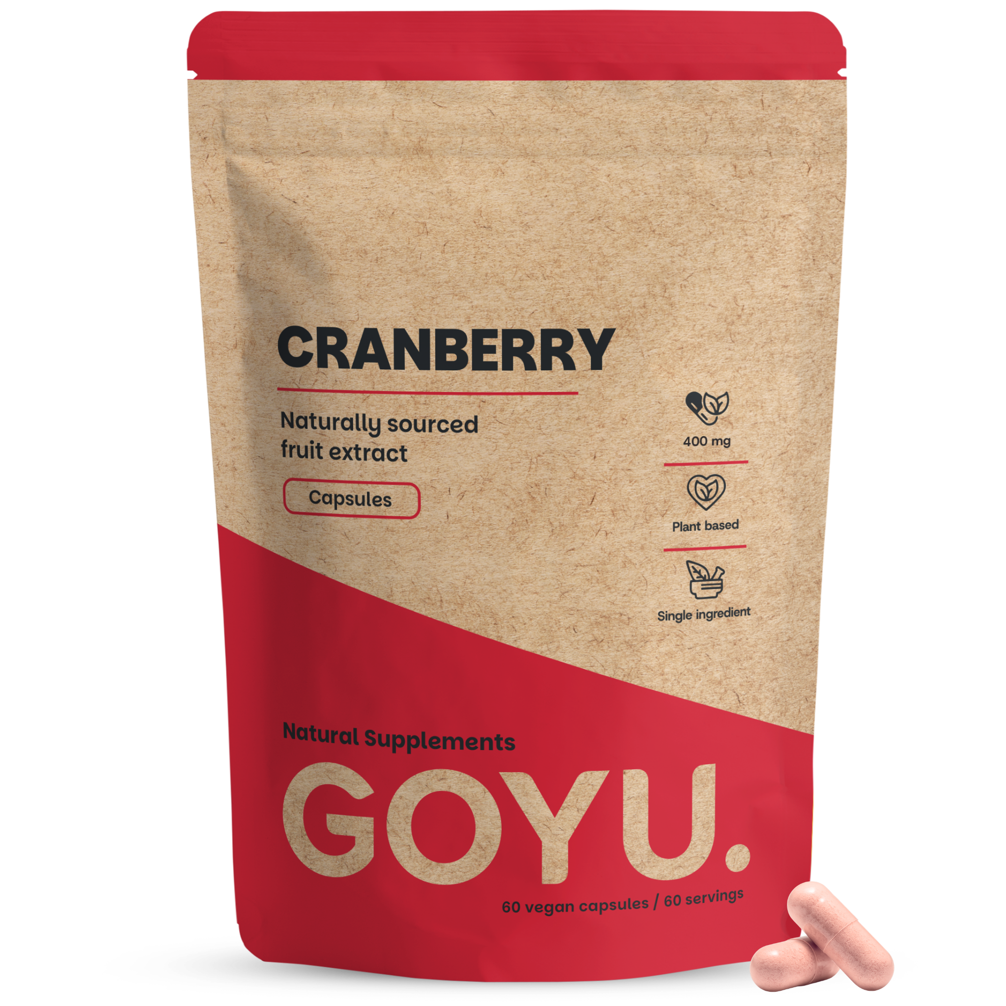 Goyu Cranberry Extract Capsules – 60 Capsules – 100% Vrucht (60 capsules)