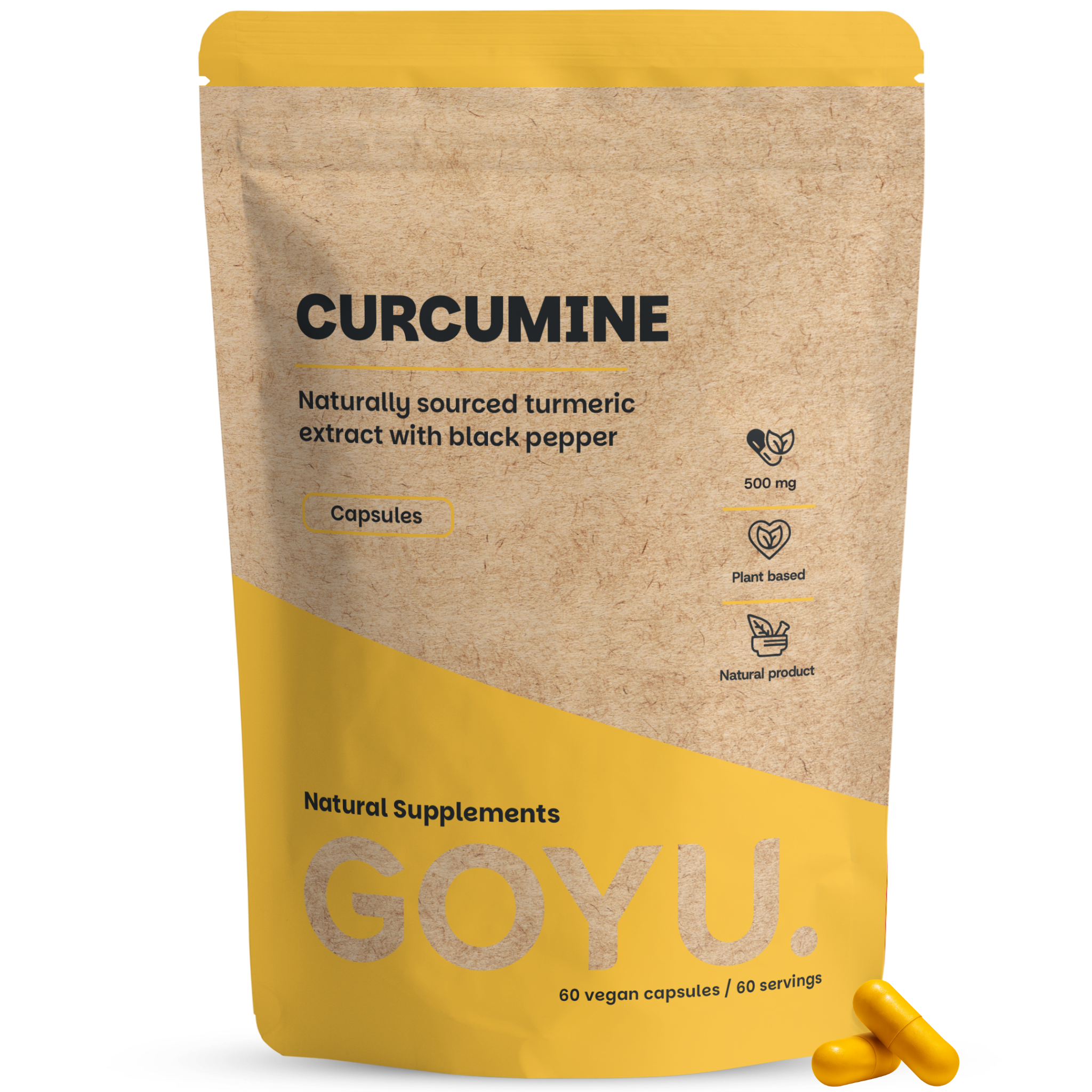 Goyu Curcumine 95% Extract Capsules met Piperine – 60 Capsules (60 capsules)