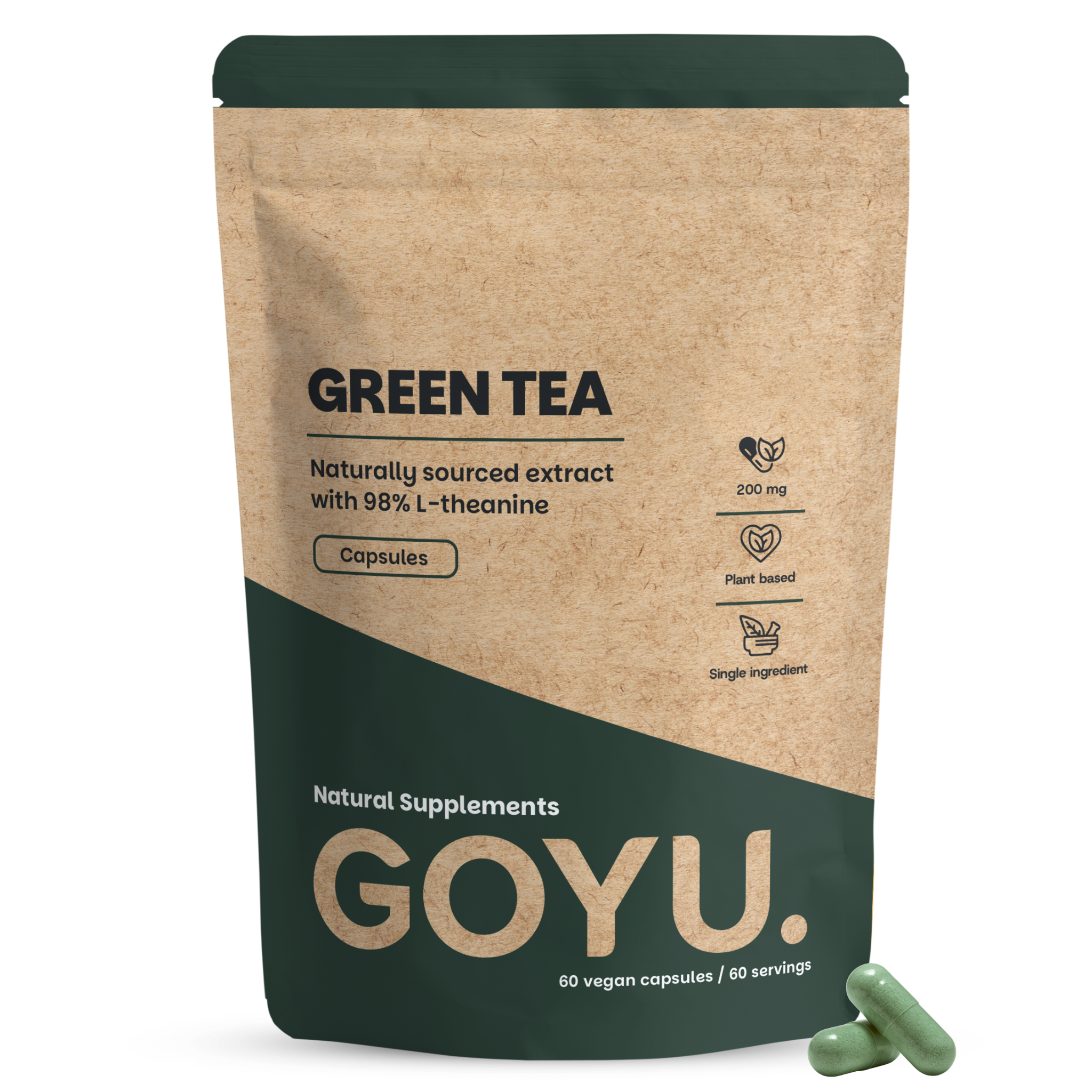 Goyu Groene Thee Extract Capsules (98% L-theanine) - 60 Capsules (60 capsules)