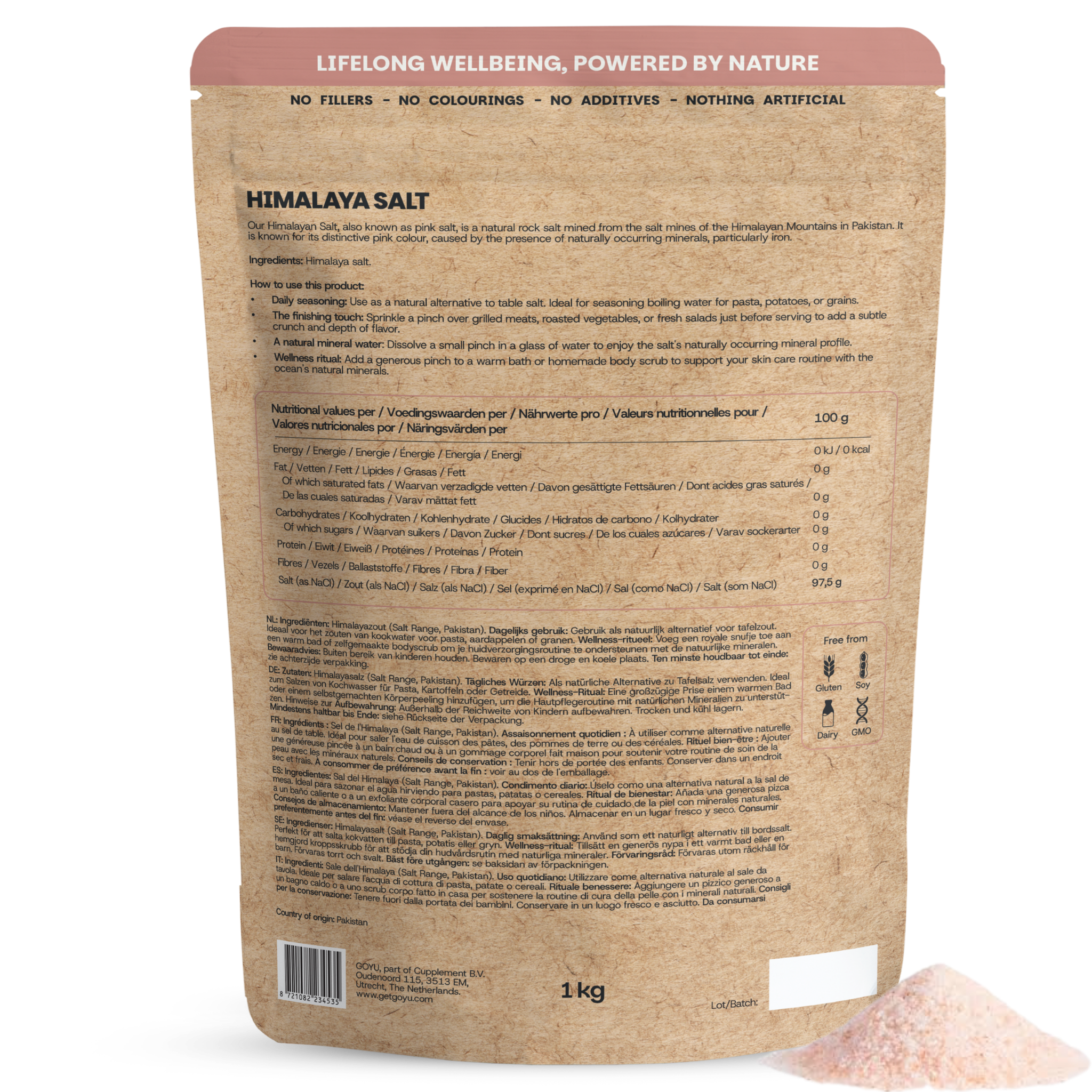 Goyu Himalayazout - Ongeraffineerd Roze Kristalzout (1000 gr)