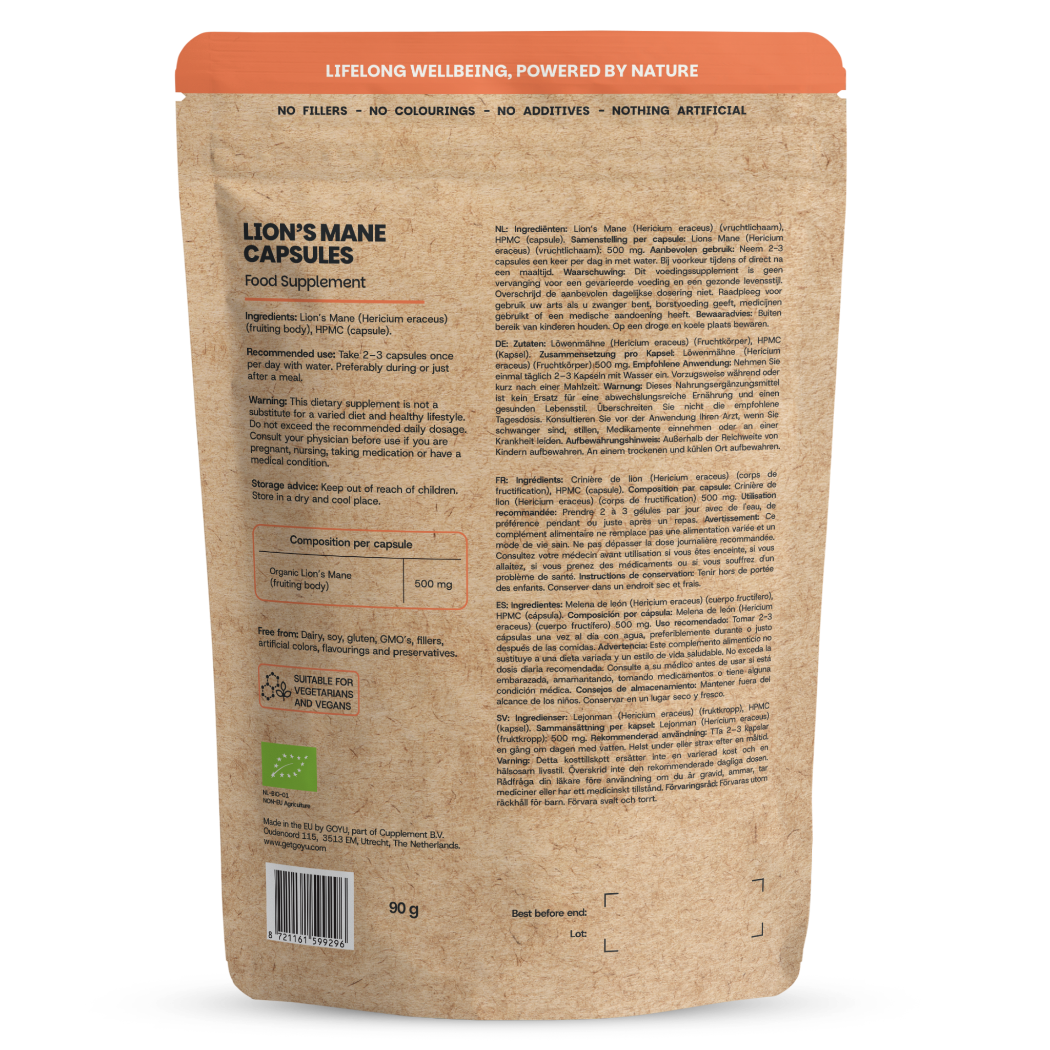 Goyu Lion's Mane Capsules Biologisch - 60 Capsules (60 capsules) - image 3