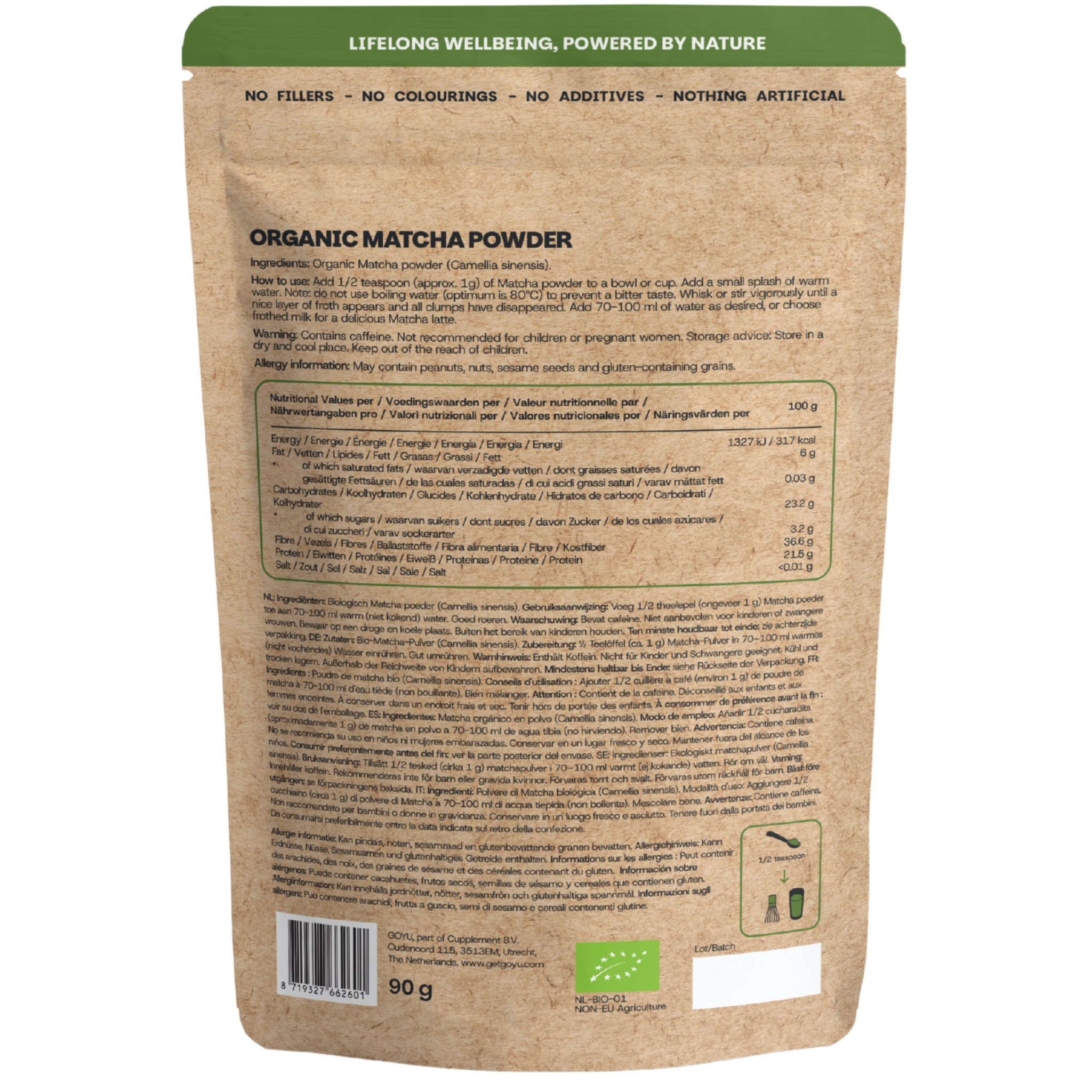 Goyu Matcha Poeder Biologisch (90 gram)