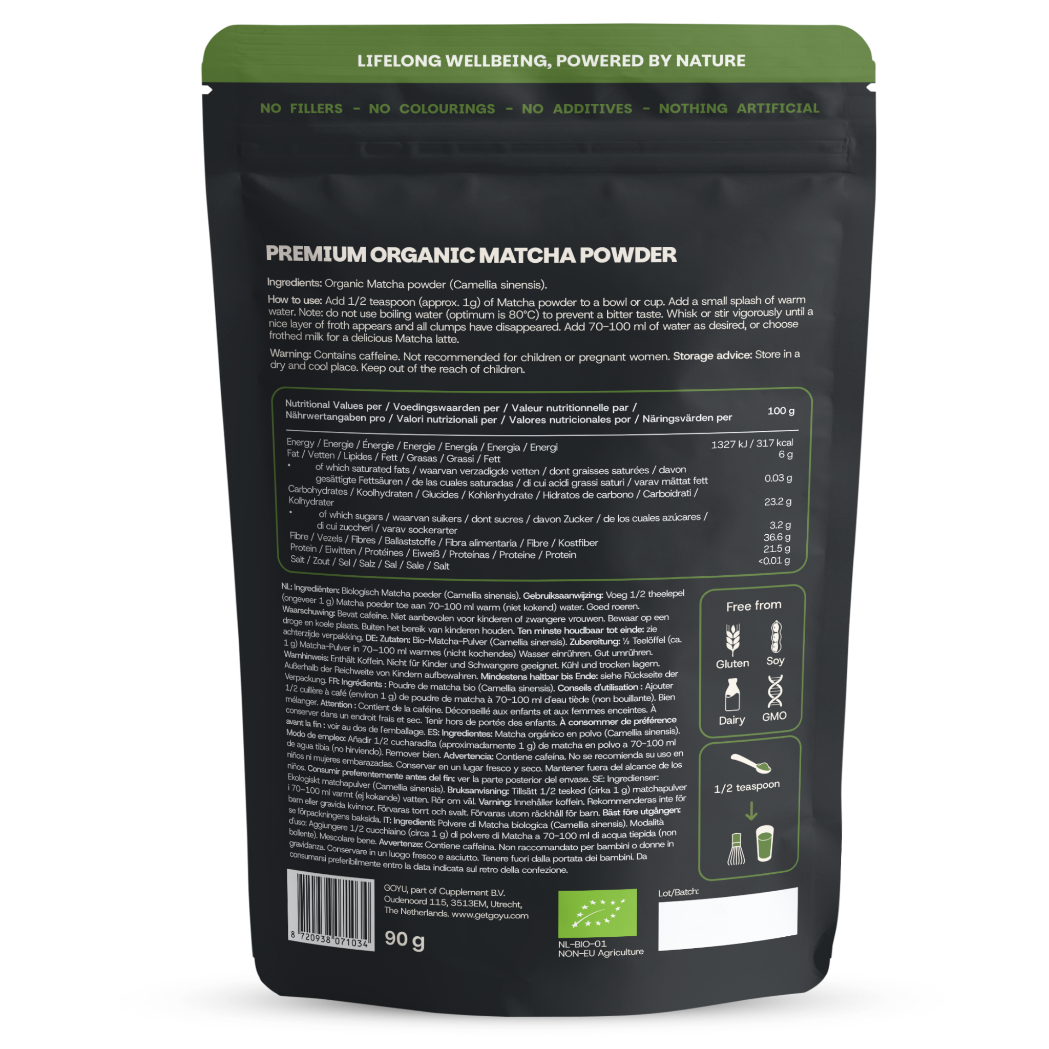 Goyu Matcha Poeder Premium Biologisch (90 gram)