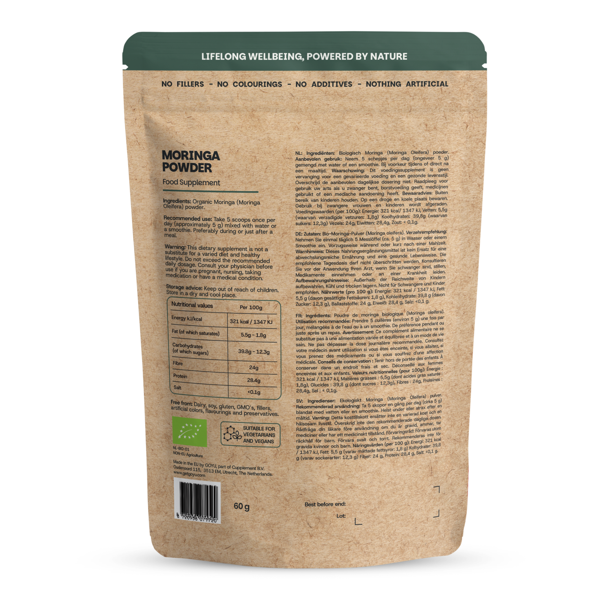 Goyu Moringa Poeder Biologisch (60 gram)