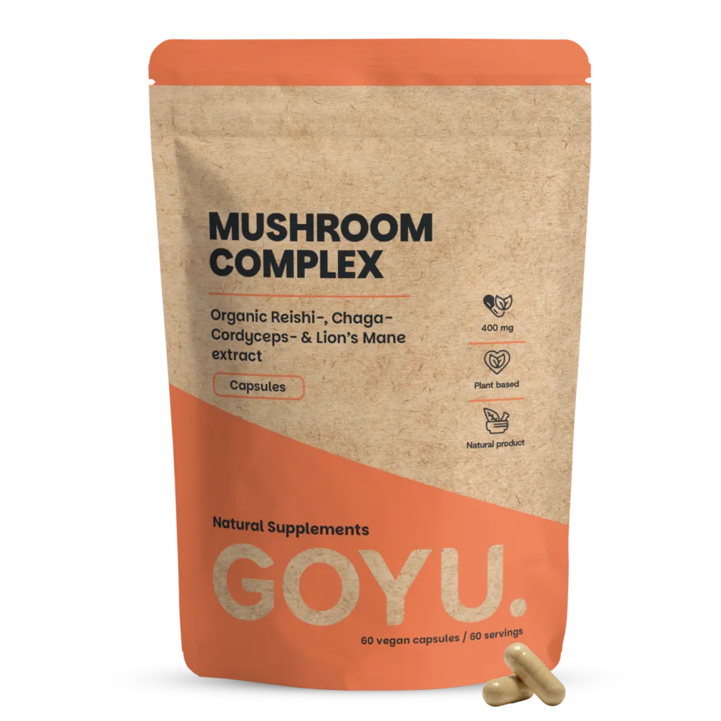 Goyu Paddenstoelen Complex Capsules – Reishi, Lion's Mane, Cordyceps & Chaga Bio (60 capsules)