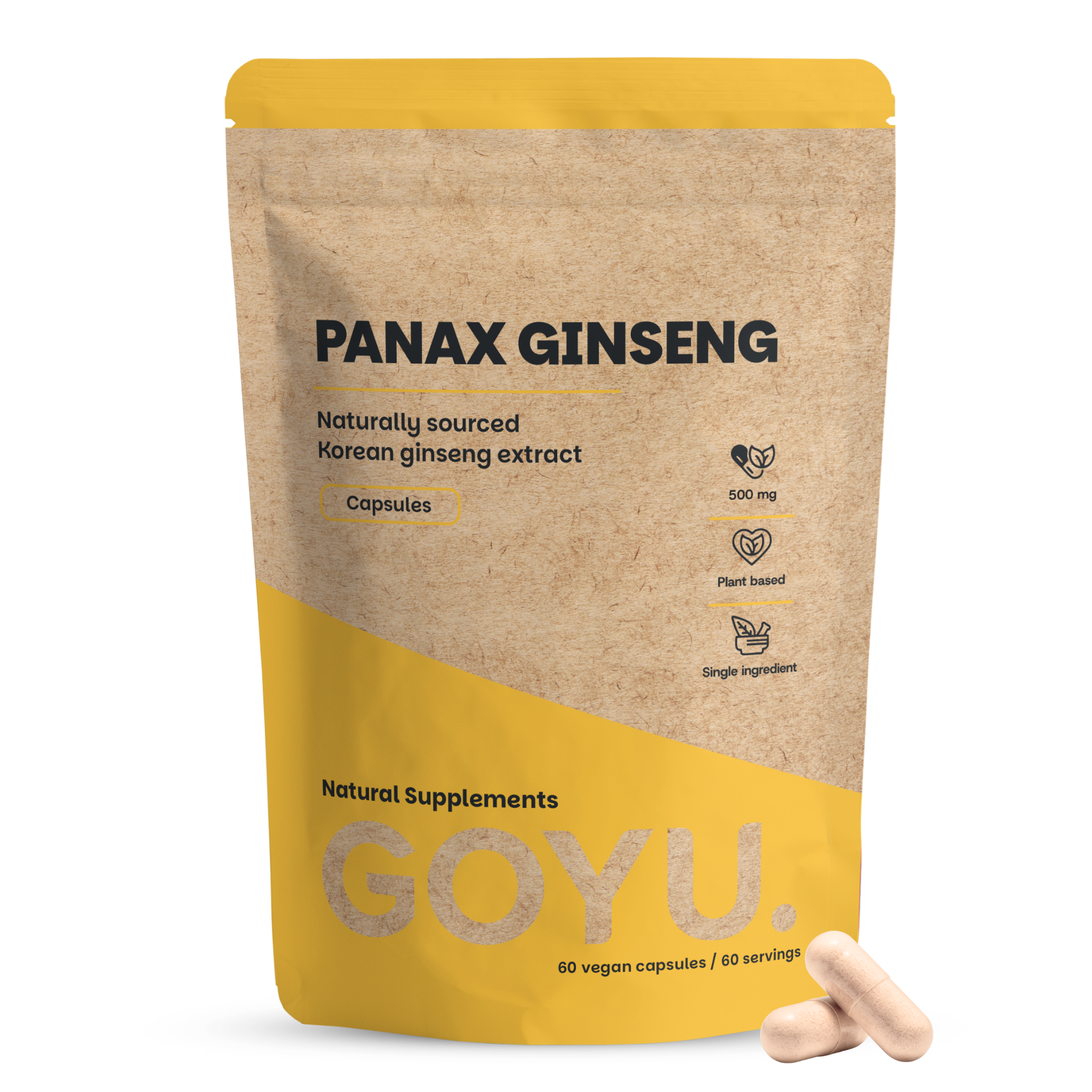 Goyu Panax Ginseng Extract Capsules – Ginsengwortel 10:1 (60 capsules)