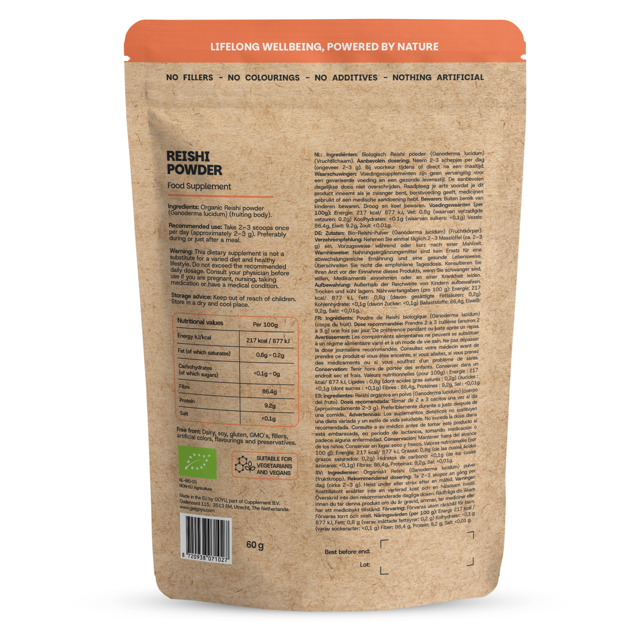 Goyu Reishi Poeder Biologisch (60 gram)