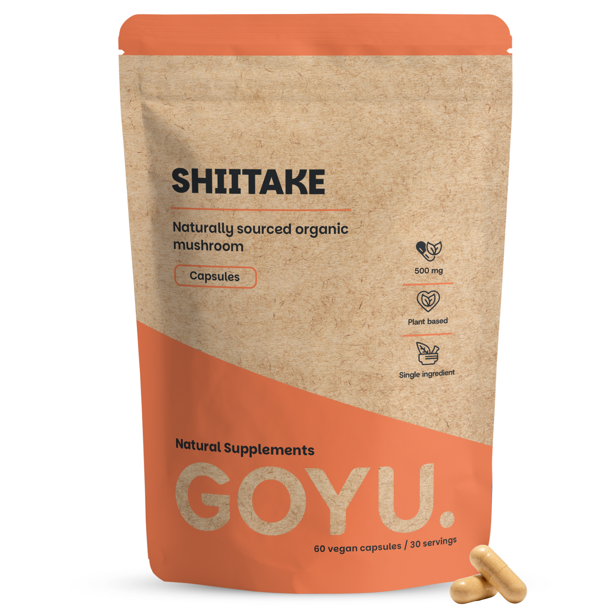 Goyu Shiitake Capsules Biologisch - Lentinula Edodes - 60 Capsules (60 capsules)