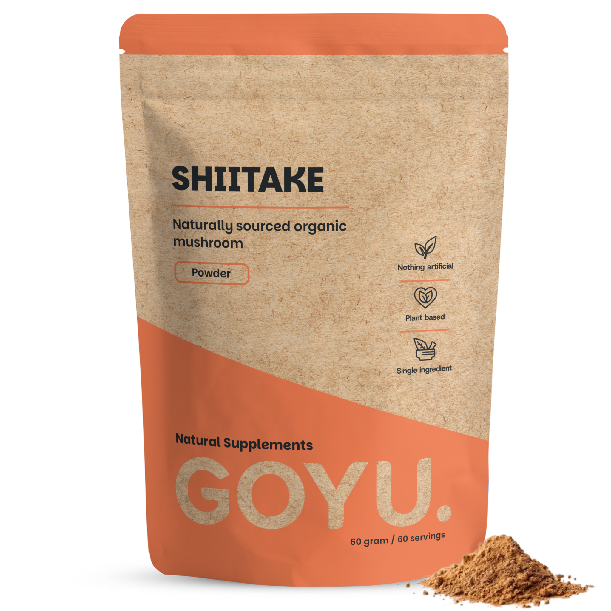 Goyu Shiitake Poeder Biologisch - Lentinula Edodes (60 gram)