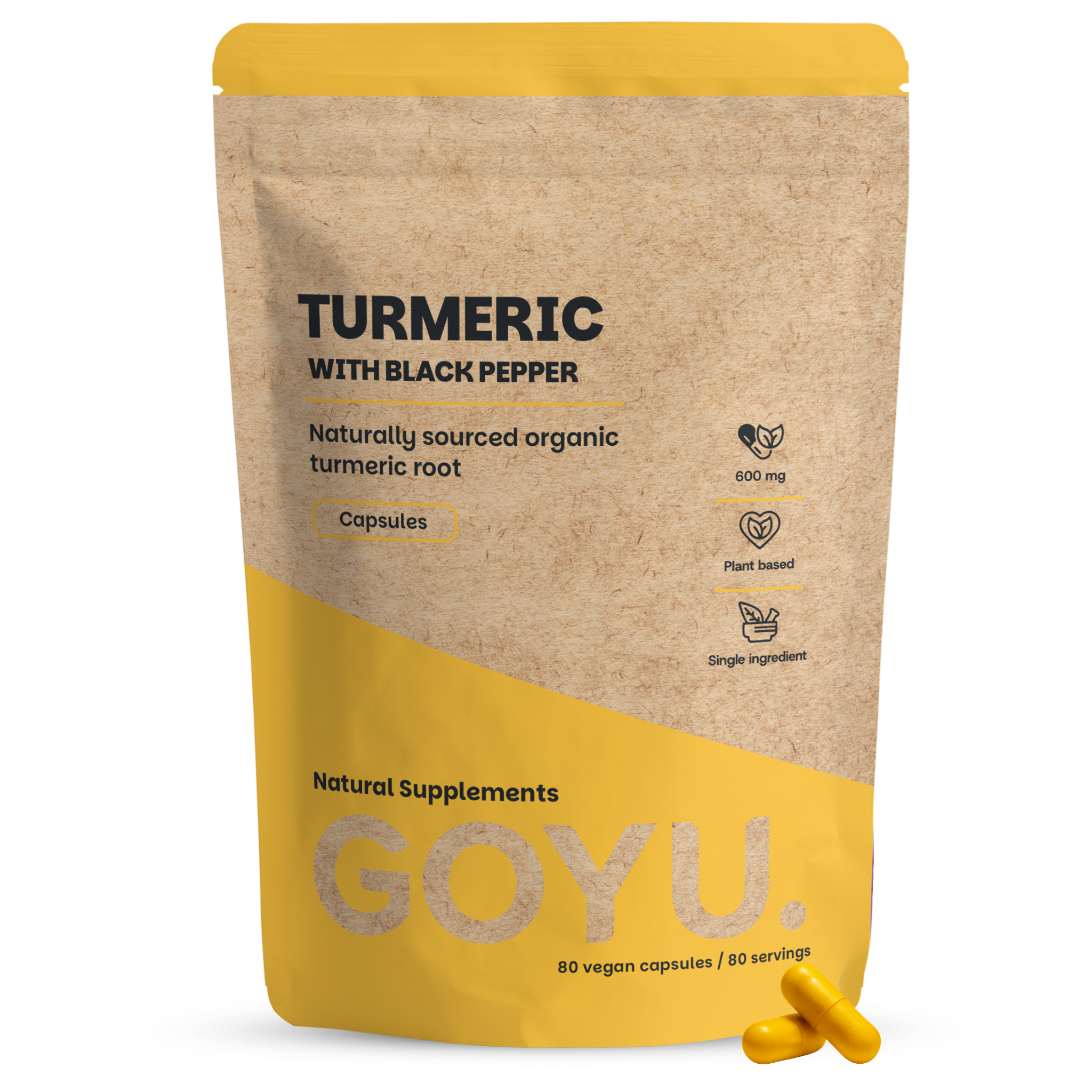 Goyu Kurkuma met Piperine Capsules Biologisch - Curcuma Longa - 60 Capsules (60 capsules)