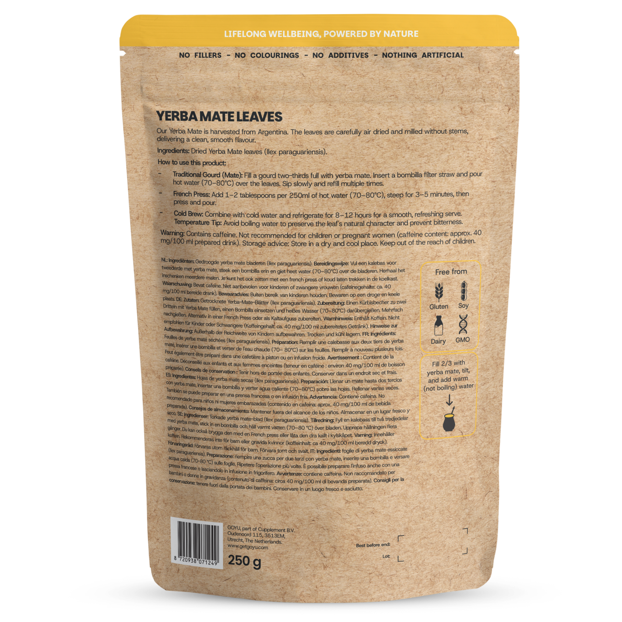 Goyu Yerba Mate Theebladeren - Ilex Paraguariensis (250 gram)