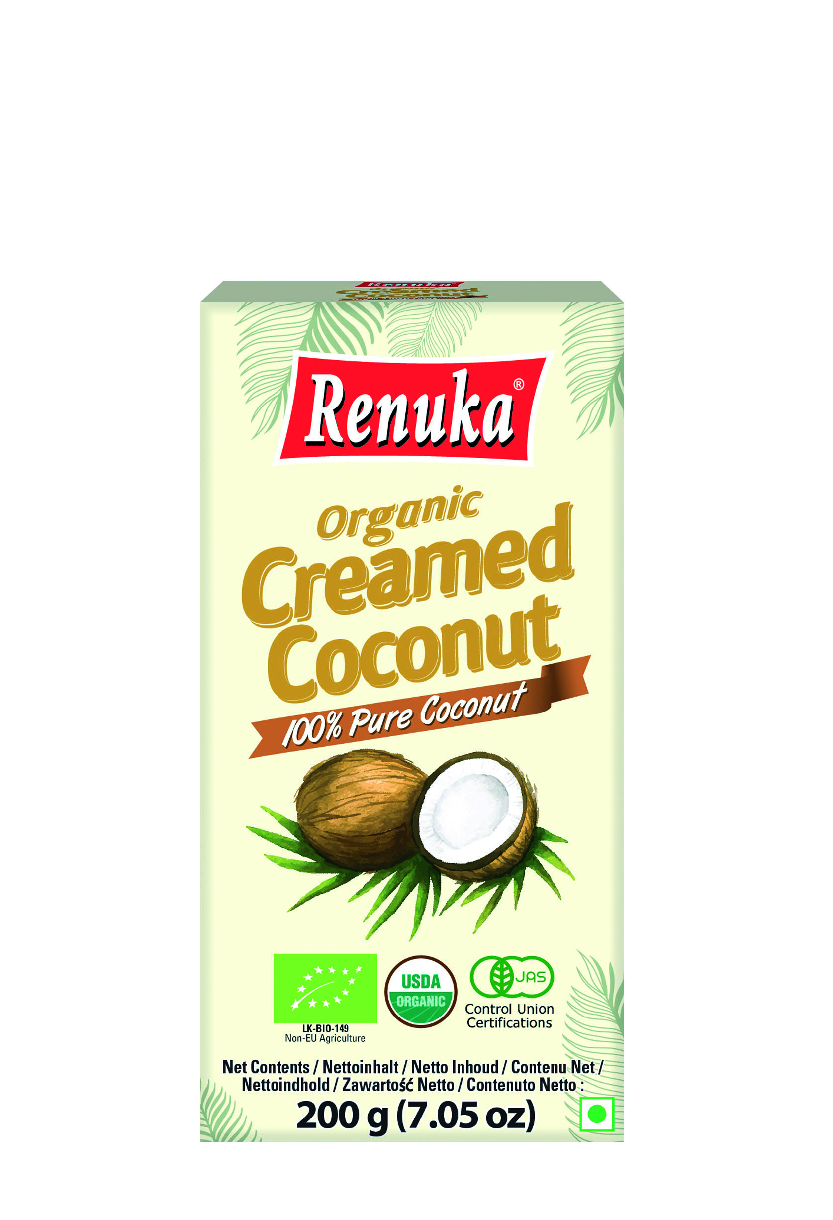 Renuka Biologische Kokoscrème (200 gr)