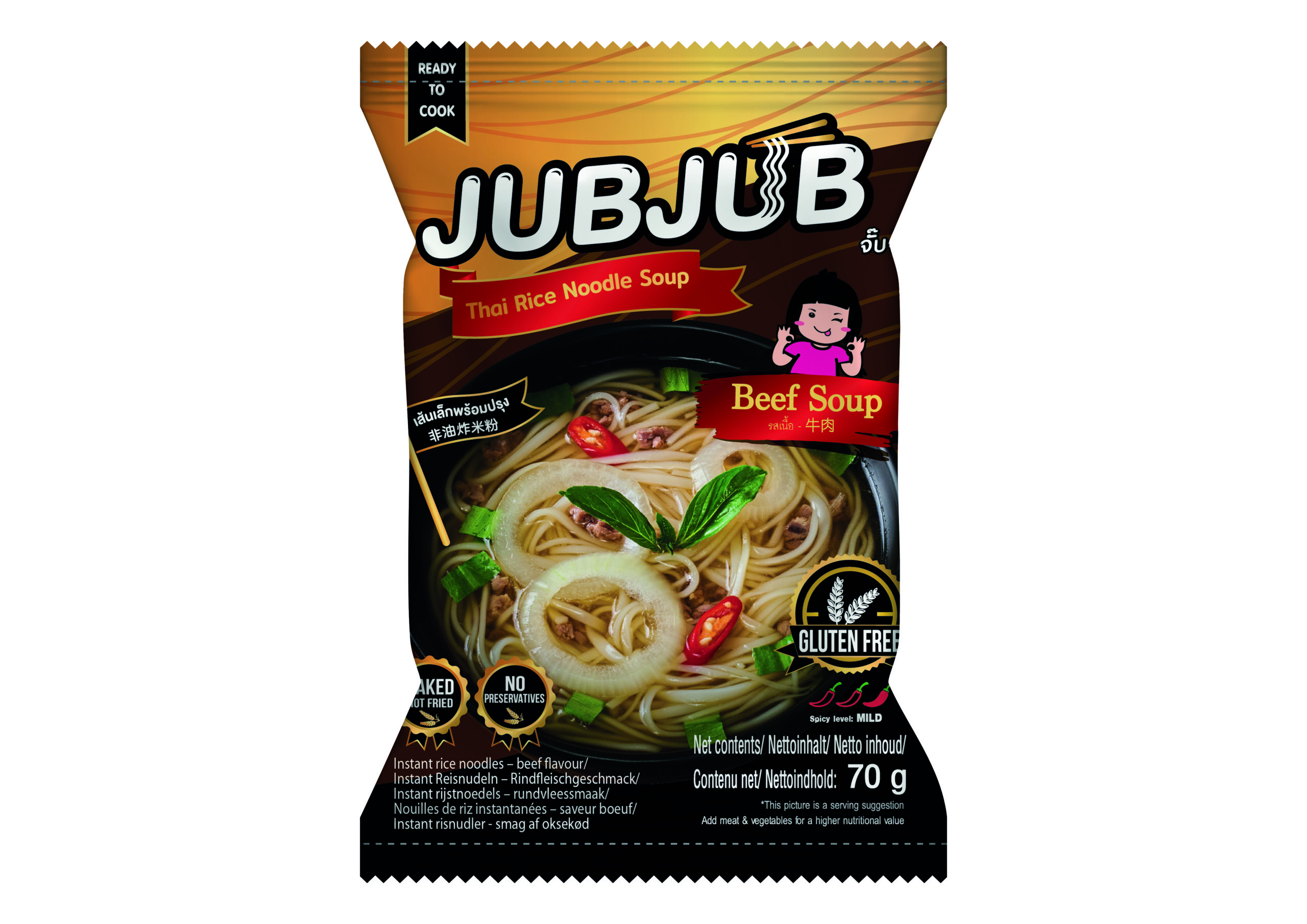 Jub Jub Thaise Rijstnoedelsoep Rund (70 gr)
