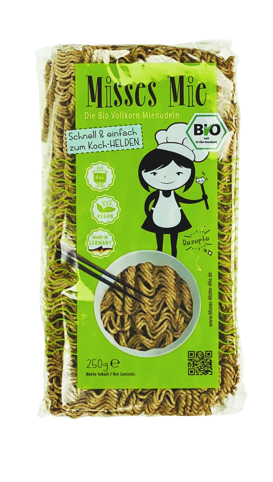 Mrs Mie Misses Mie Biologische Volkoren Mie Noedels (250 gr)