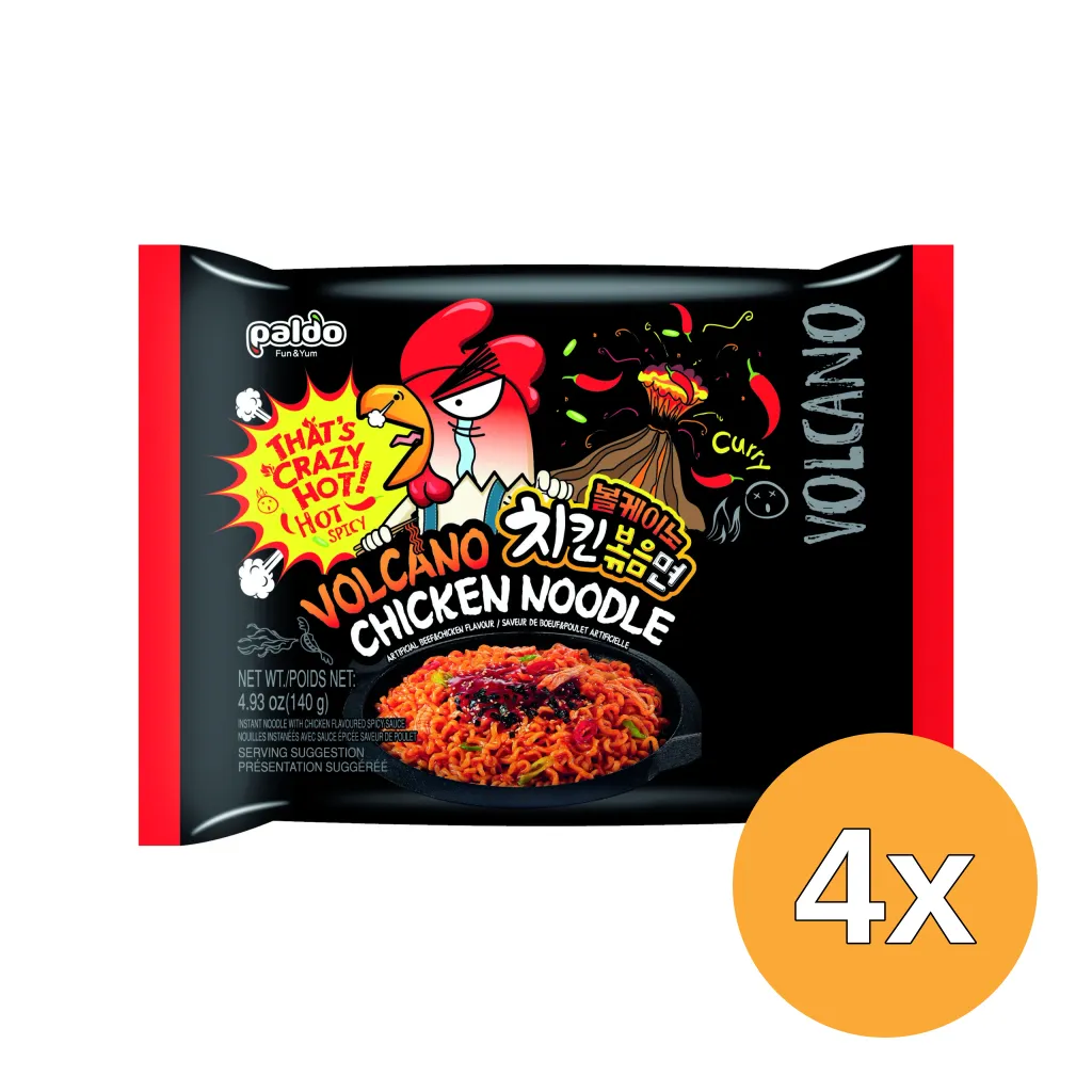 4x Paldo Volcano Chicken Noodles (140 gr)