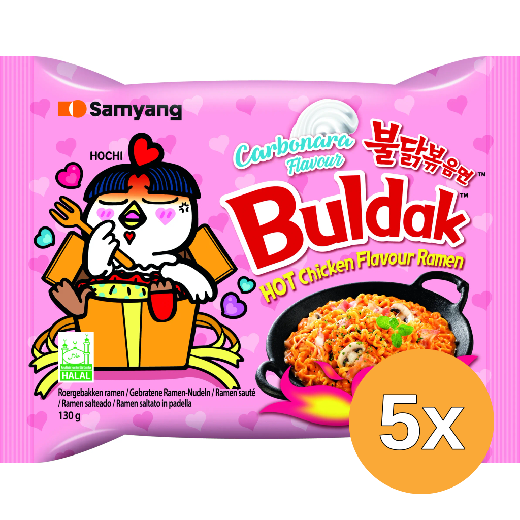 5x Samyang Buldak Hot Chicken Ramen Carbonara (130 gr)