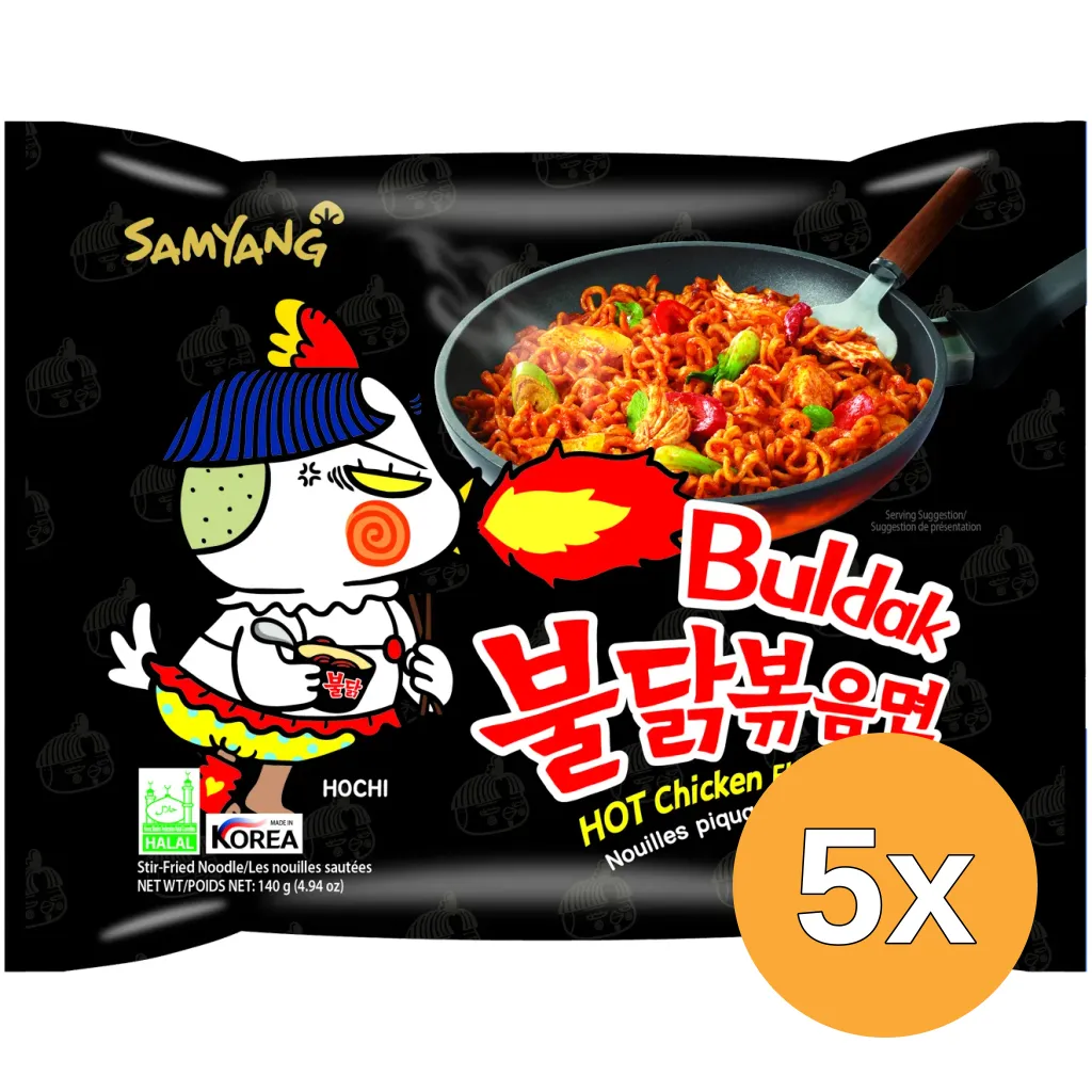 5x Samyang Buldak Hot Chicken Ramen Original (140 gr)