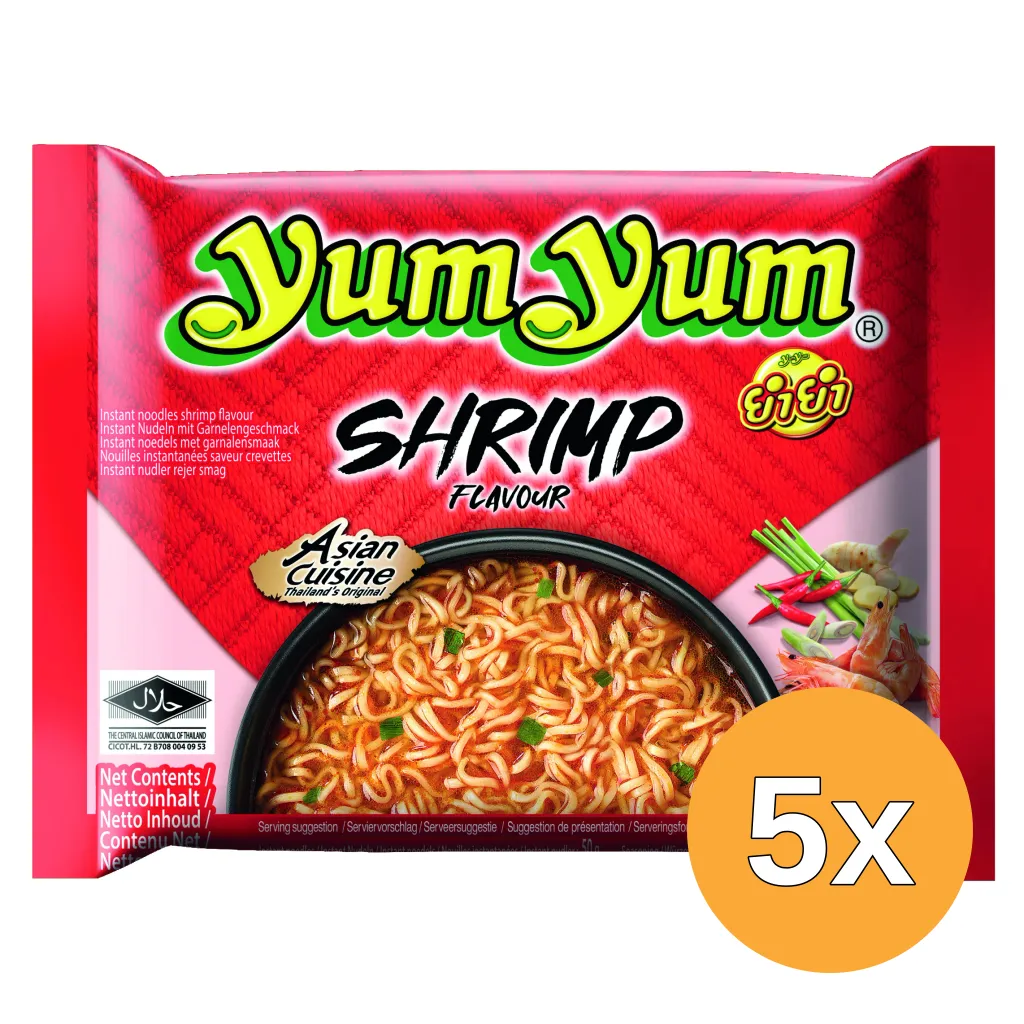 5x Yum Yum Instant Noedels Garnalen (60 gr)