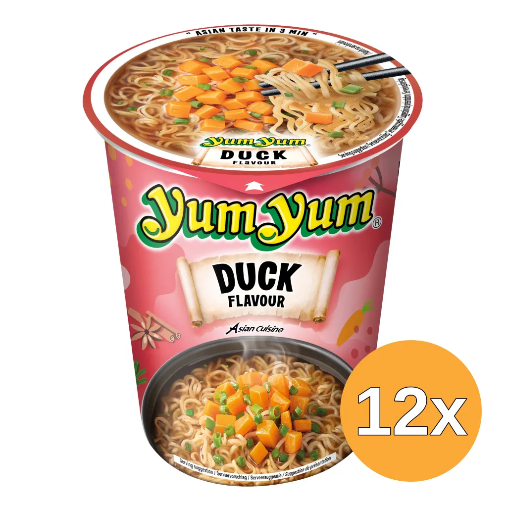 12x Yum Yum Instant Noedels Eend Cup (70 gr)