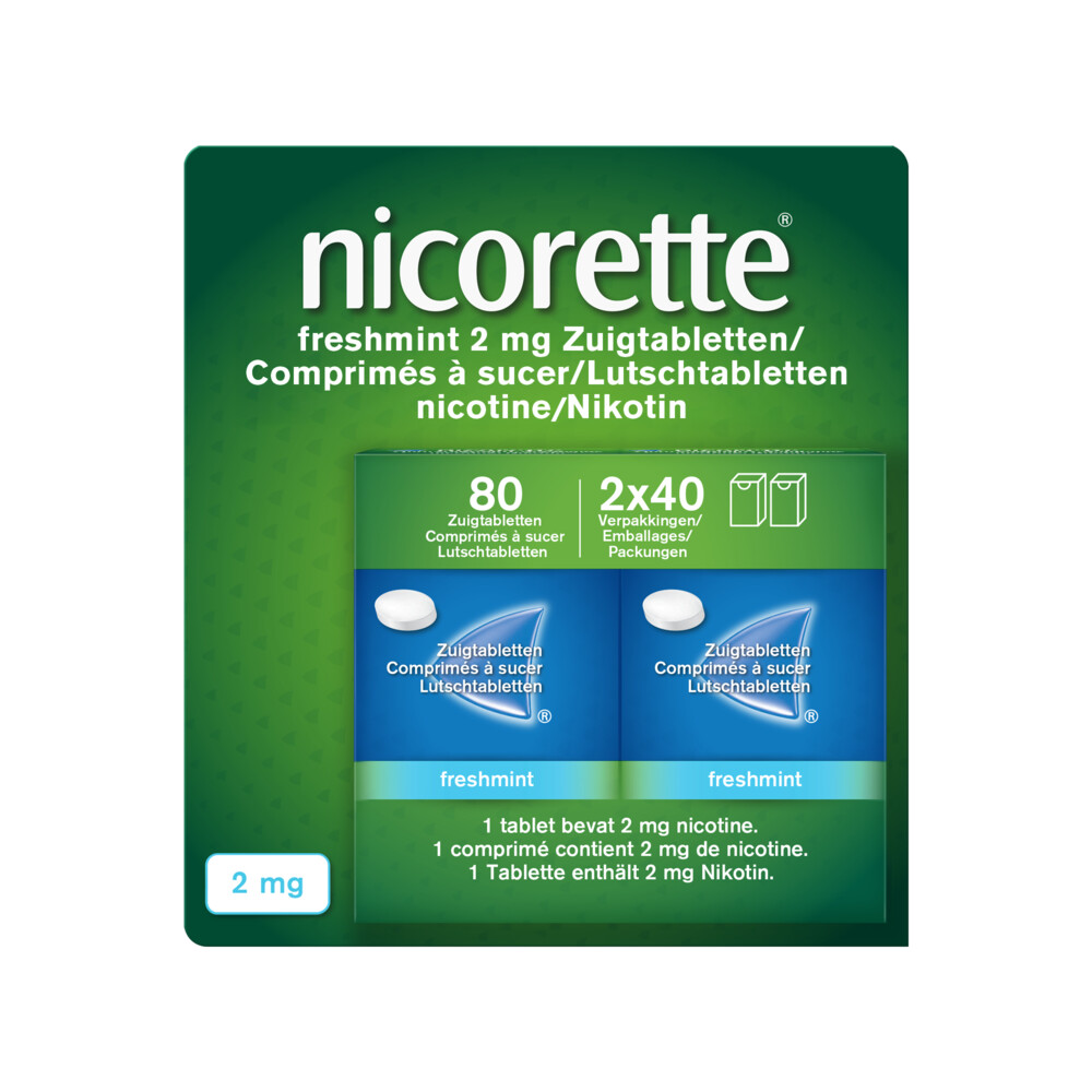 Nicorette Zuigtabletten Freshmint (80 stuks)