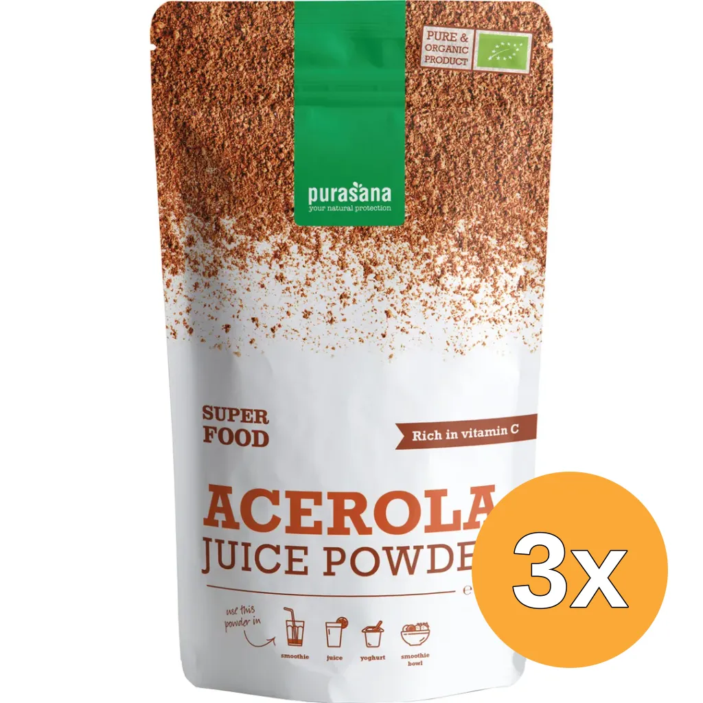 3x Purasana Acerola Poeder - Vegan Bio (100 gr)