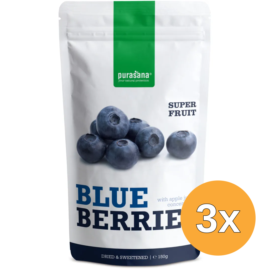 3x Purasana Blauwe Bessen - Vegan (150 gr)