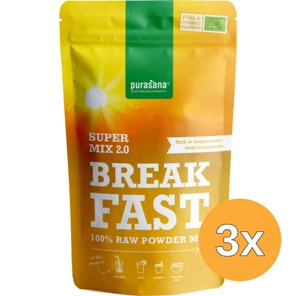 3x Purasana Breakfast Mix 2.0 Vegan Bio (250 gr)